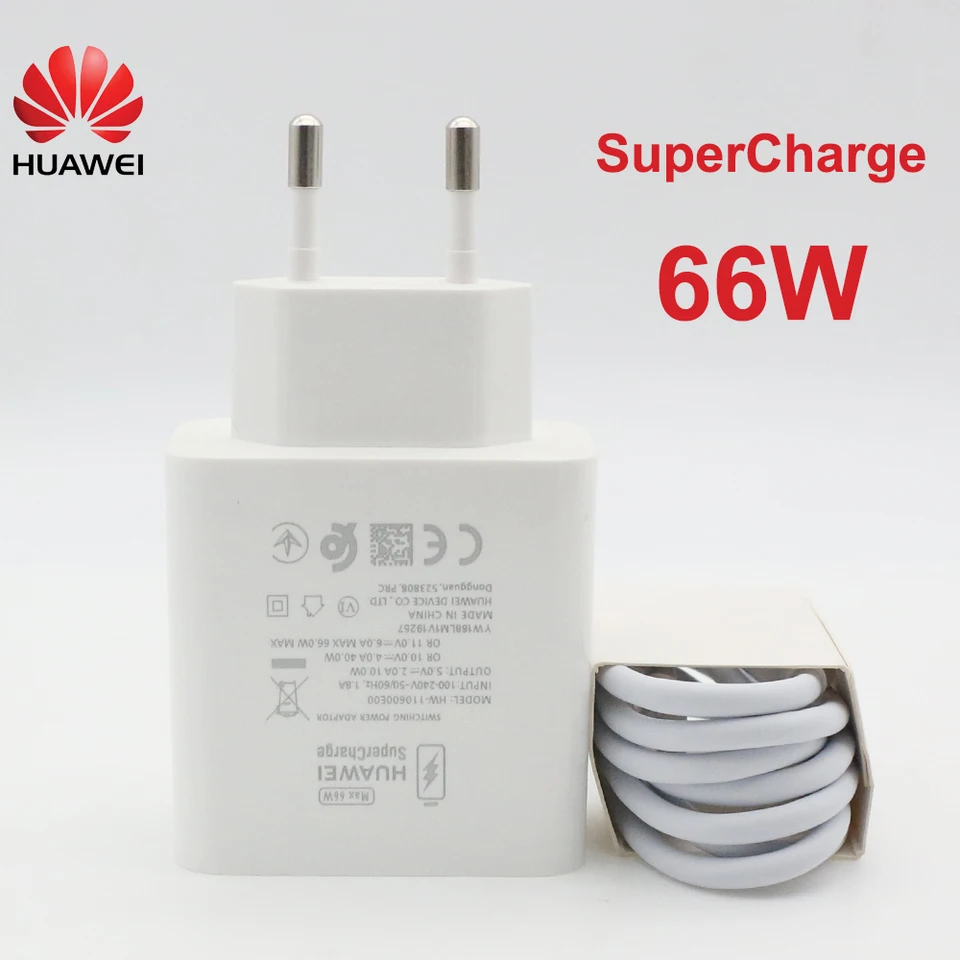 HUAWEI 66W Original Super Charge Quick USB Wall Charger Travel Charge 6A Type C Cable for Mate 50 40 30 P40 Pro Nova8 P 60 50 40