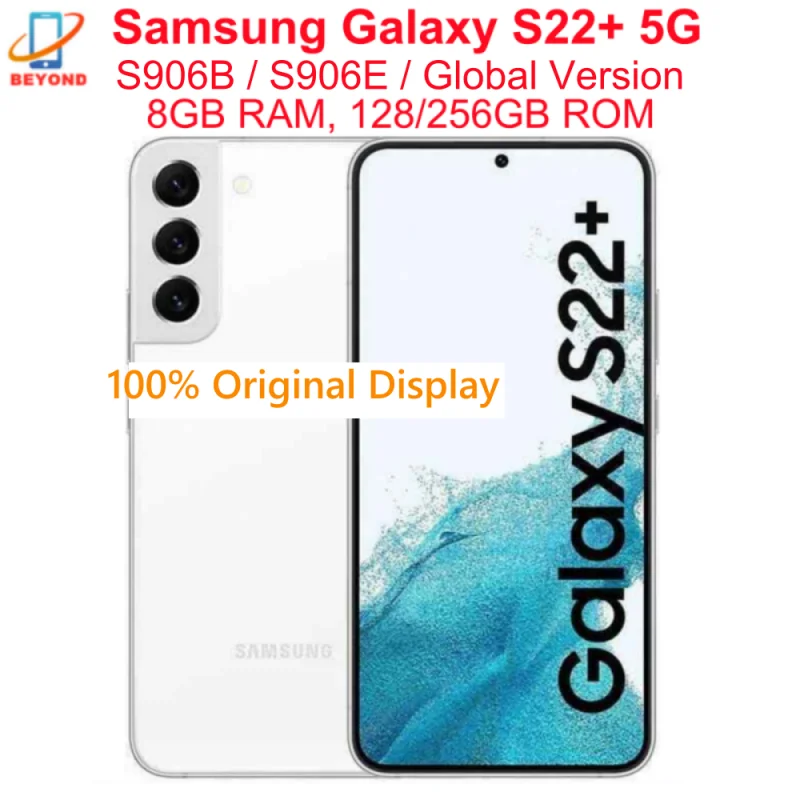 Samsung Galaxy S22+ 5G S906E S906B Global Version S22 Plus Original 6.6" AMOLED ROM 128/256GB RAM 8GB NFC Android Cell Phone