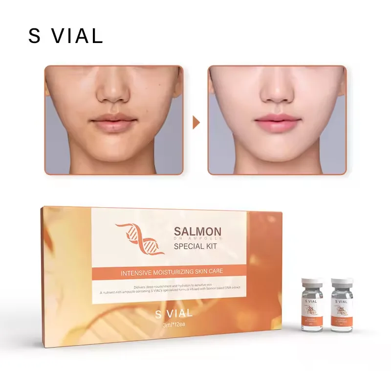 1 box of 12 bottles | 11 herbal compound extracts Salmon Ampoule Moisturizing Improve Dark and rough skin essence Set  1,000 PPM