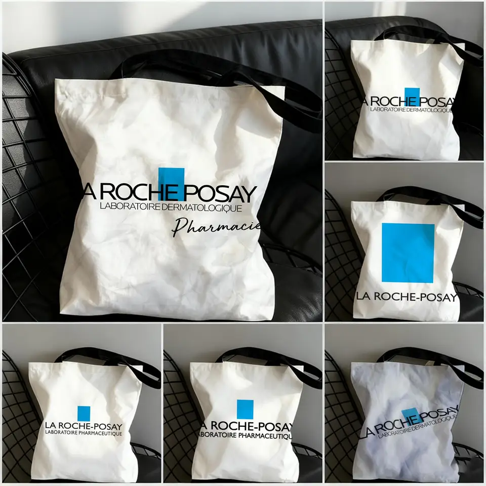Storage Bags Large Capacity Canvas Tote Bag For Women, Student School Book Bag, Casual Daily Shoulder Bag La Roche-Posay
