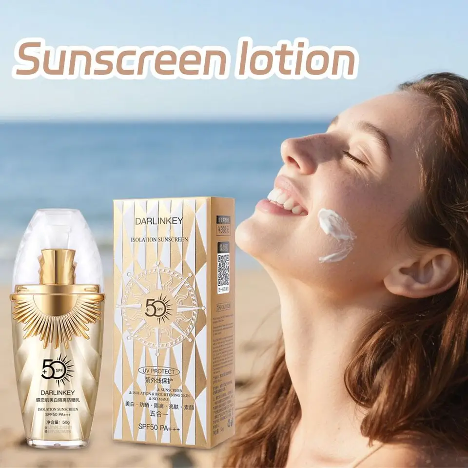5-in-1 Sunscreen Isolation Lotion,Primer Moisturizing BB Cream,Multi-Purpose Natural Refreshing Non-Greasy Cast UV Protection 50