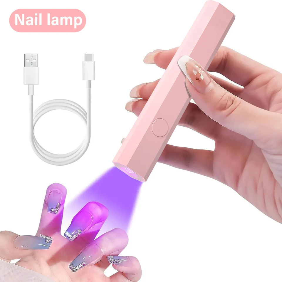 YIKOOLIN Mini 3W UV LED Nail Lamp Portable USB Nail Dryer for Gel Nails Handheld UV Light UV Lamp For Gel Dry Home Use
