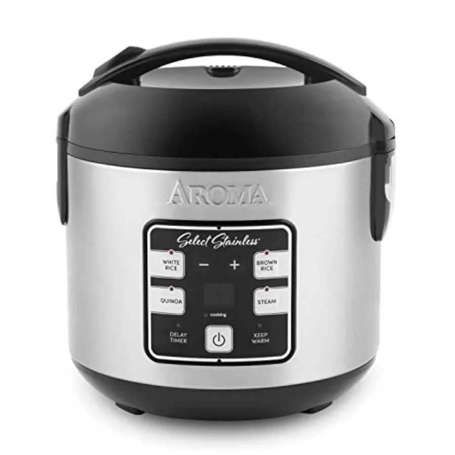 ® Select Stainless® Rice Cooker, 4-Cup Uncooked / 8-Cup (Cooked), 2 Qt, Stainless Steel Inner Pot, Multicooker, Steamer, Stainl