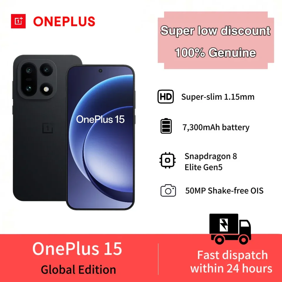 OnePlus 15 5G Global Version Smartphone, 12GB+256GB, Snapdragon 8 Elite Gen 5, 7300mAh Battery, 4K 120FPS Dolby ,Without Charger