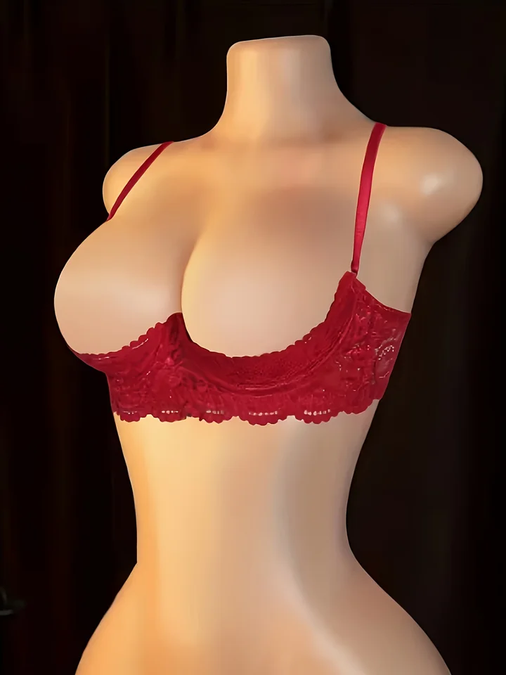 Women's lace open cup bra, soft, skin friendly, breathable, sexy gathering bra