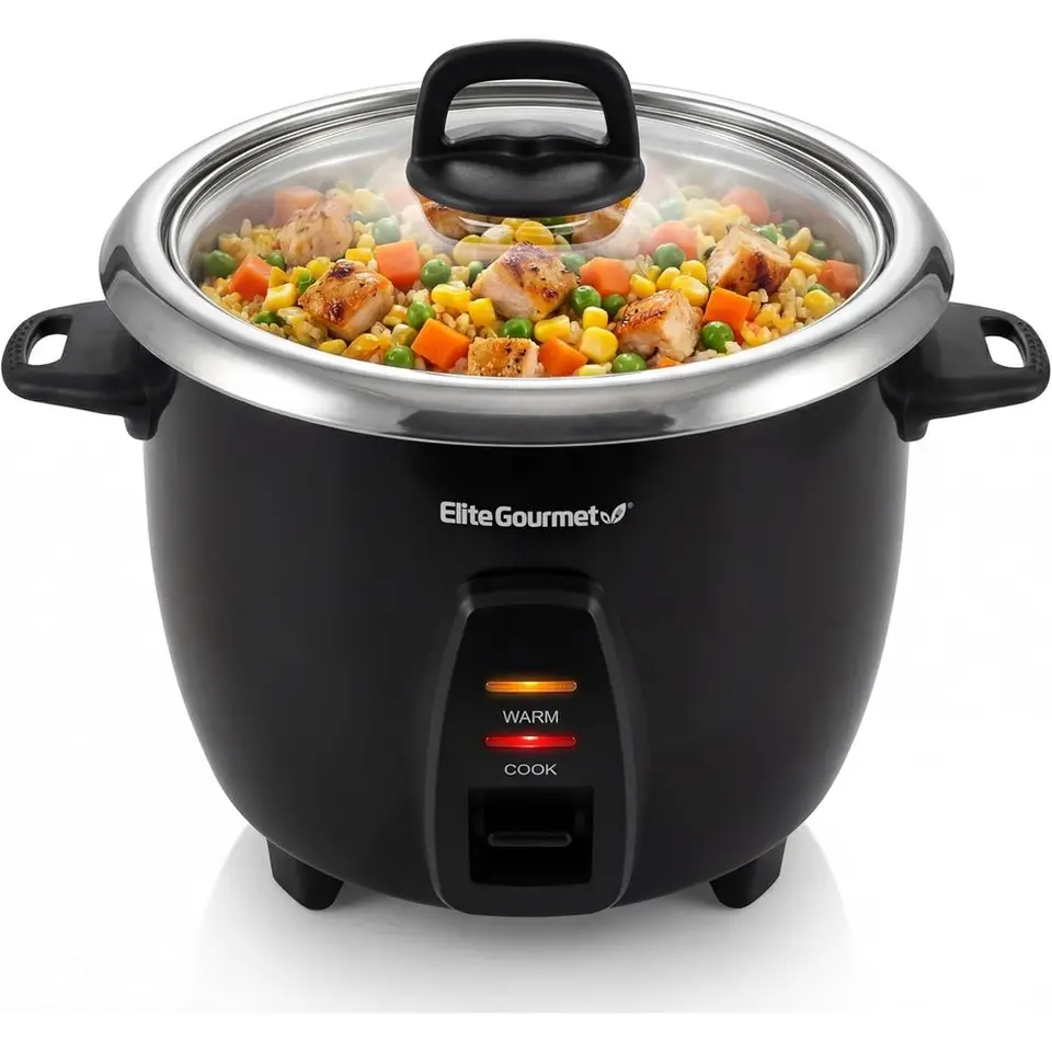 10-Cup Electric Rice Cooker, 304 Stainless Steel Pot, Cooks Soups, Stews, Porridges, Grains & Cereals