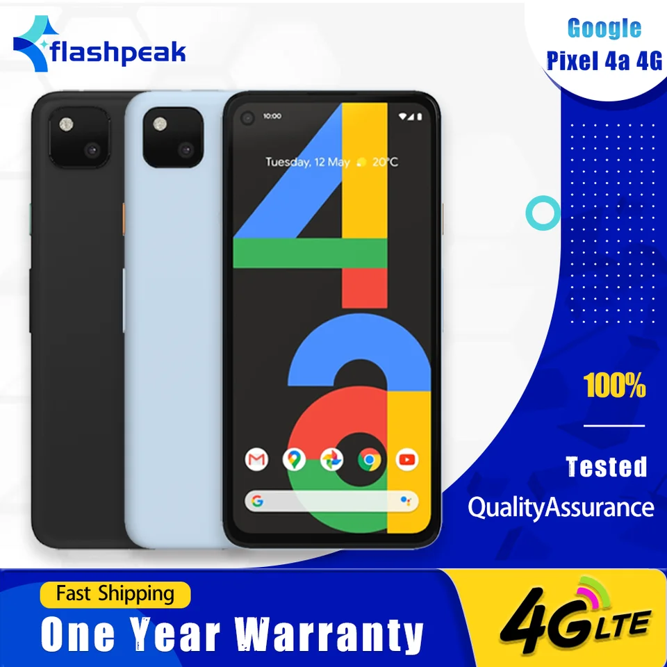 Original Google Pixel 4a 4G Mobile Phone NFC 6GB RAM 128GB ROM OLED 5.81'' 12MP+8MP Snapdragon 730G Octa Core Android SmartPhone