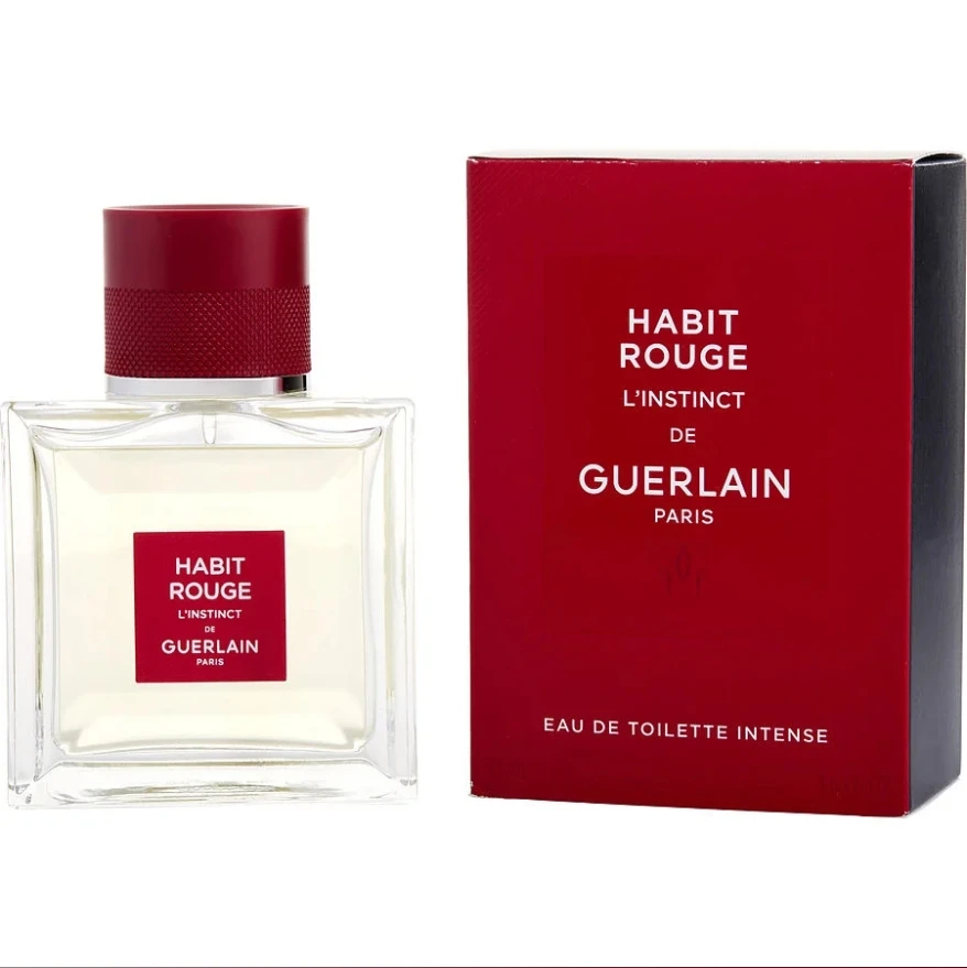 Guerlain Habit Rouge L'Instinct for men Eau De Toilette Intense Spray 50ml/100ml  Original woody fragrance with long-lasting