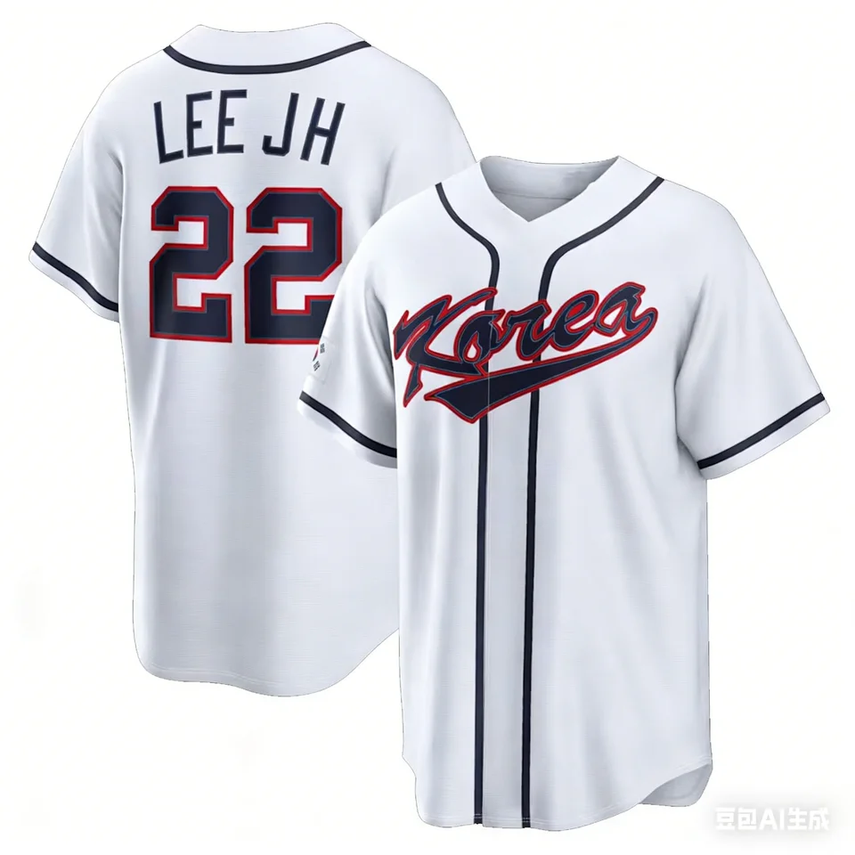 2026 Korea Baseball Jersey Lee JH 22 Men's White Korea Baseball Shirt Short Sleeve Fan Version Sportswearb Tees