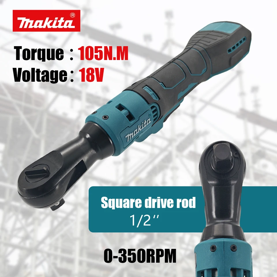 Makita 105N.M Cordless Ratchet Wrench 1/2'' Electric Rechargeable Screwdriver Removal Screw Nut Car Repair Tools