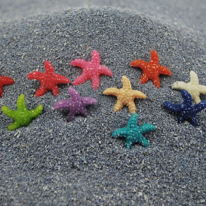 10/20pcs Mini Resin Cute Multicolor Miniature Sea Star Fish Tank Aquarium Ornaments Decor New Starfish Aquarium Decoration