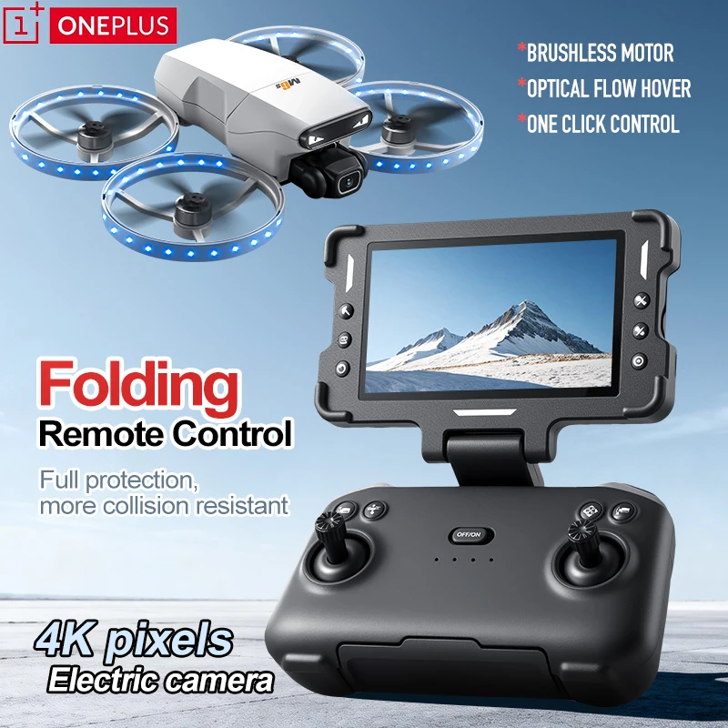 OnePlus M6S Mini Drone WIFI Professional 4K Camera Pocket Coloful Lights Dron Plane Brushless Foldable Quadcopter RC Toys Gifts