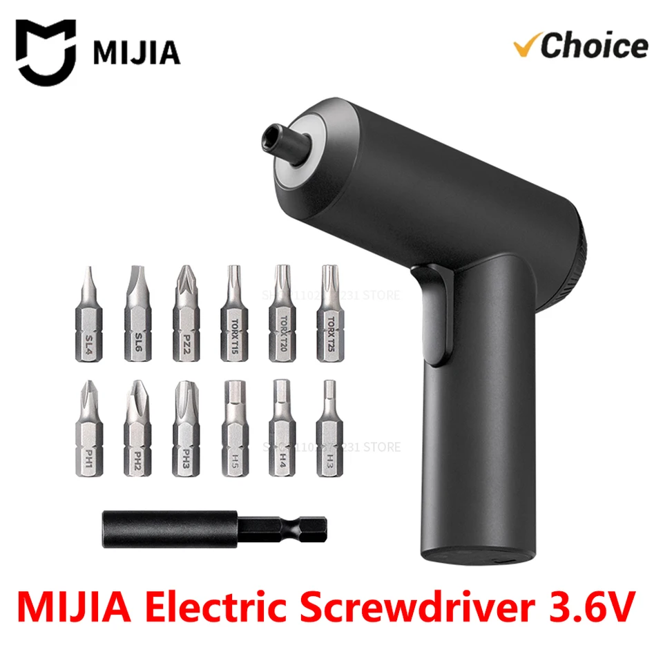 Xiaomi MIJIA Electric Screwdriver 3.6V 2000mAh 5N.M Torque Electric Screwdriver Household With 12Pcs S2 Screw Bits Mi Home Tools