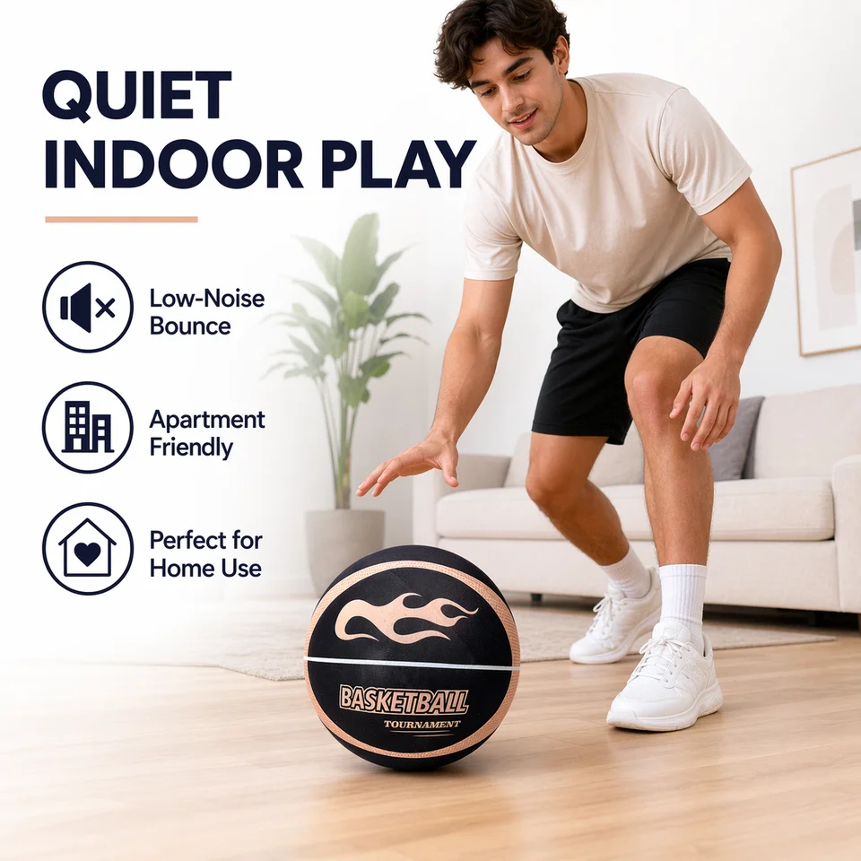 Fabric Cover Silent Basketball Size3 5 7 Quiet Indoor Practice Ball High Elastic Soft Foam No Noise for Home Gym Dorm