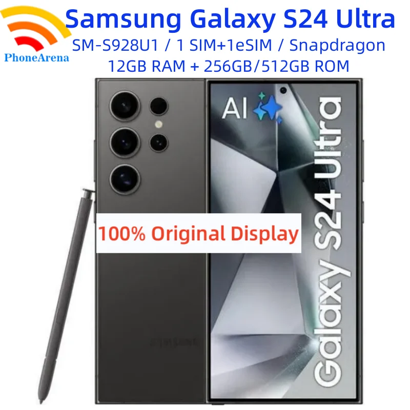 C Samsung Galaxy S24 Ultra 5G S928U1 6.8" 12GB RAM 256/512GB ROM Snapdragon NFC S Pen Octa Core Original Unlocked AI Phone