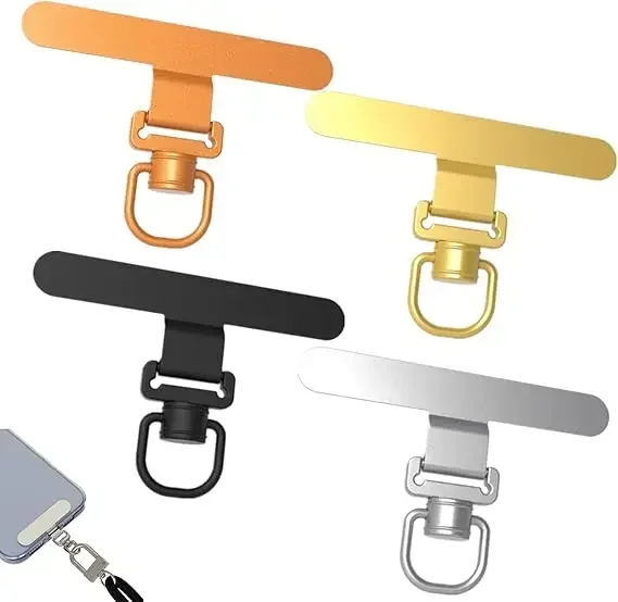 360 Rotating Phone Lanyard Clip Metal Stainless Steel Tether Tab Gasket Universal Anti-Lost Phone Strap Holder Adapter Connector