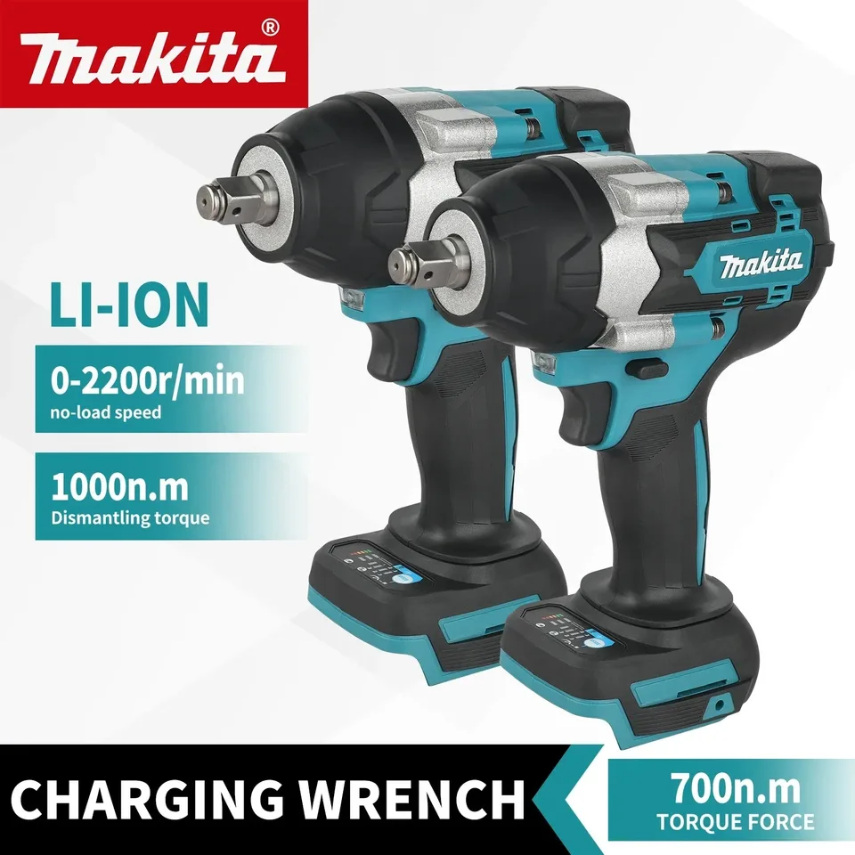 Makita DTW700 1000N.M Cordless Drill Screwdriver Rechargeable Electric Tools Torque Wrench Brushless Electric Wrench High Torque