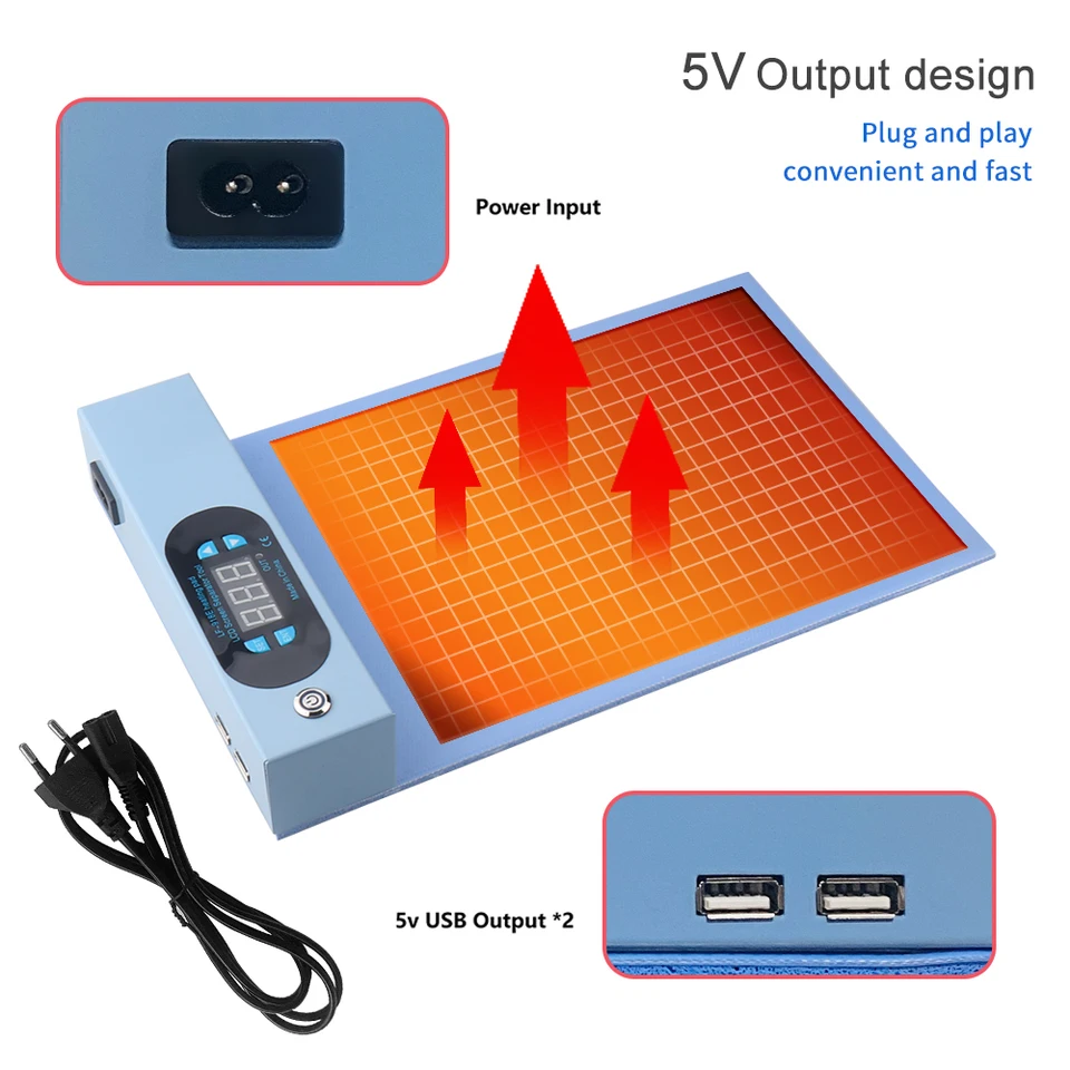 LF-918E  LCD Screen Separator  Blue Screen Splitter Heating Stage Separator Pad For iPhone iPad 14inch Tool CPB Heating Pad